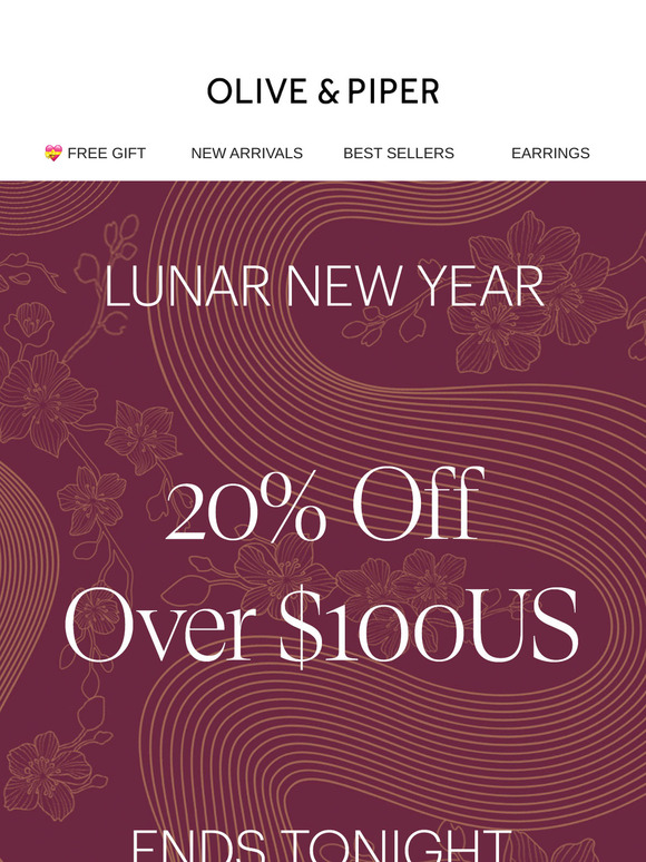 20% OFF ends tonight