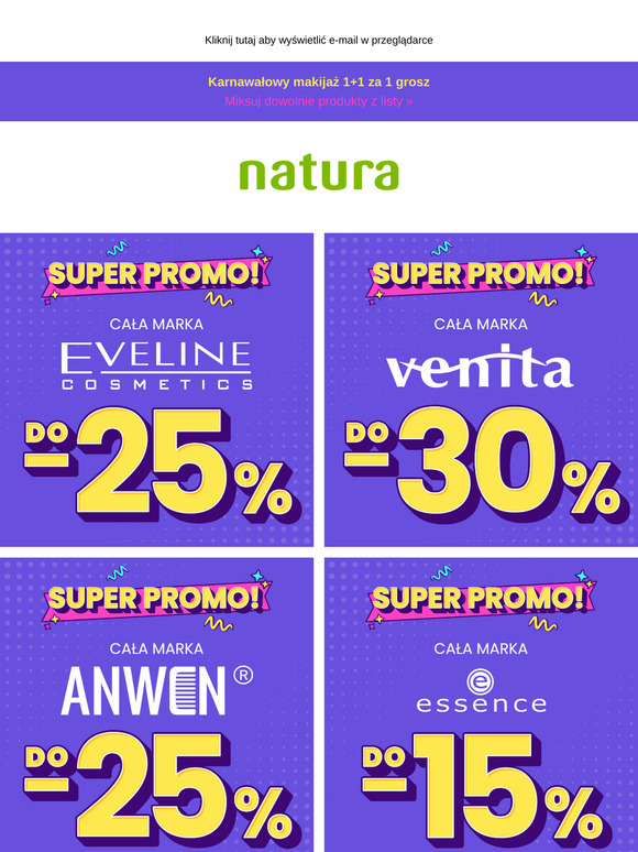 🎉 Super promo na całe marki do - 30%!
