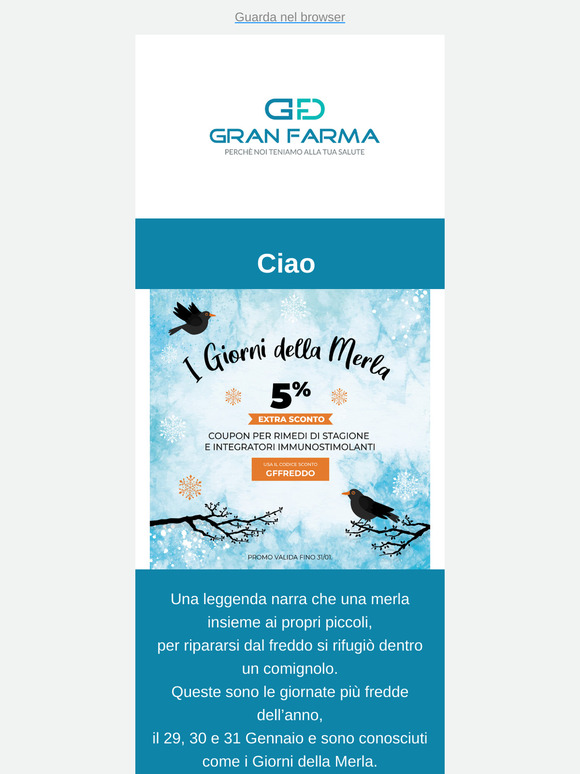 ✨Giorni della merla: 5% di sconto su Rimedi di stagione ed immunostimolanti⚡