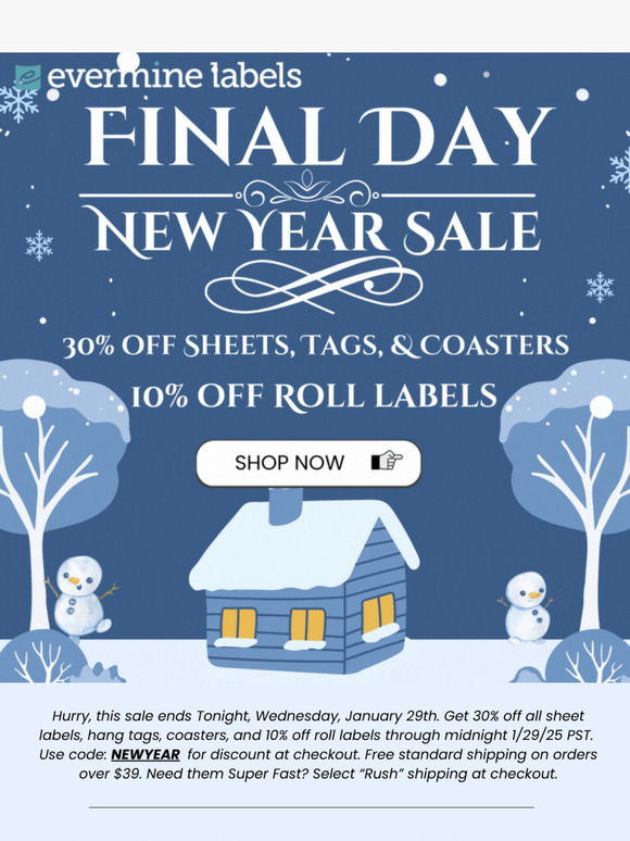 FINAL DAY TO SAVE 30%