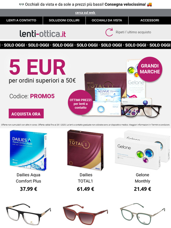 ⏰Solo fino a mezzanotte: se acquisti oltre 50€, ricevi in regalo 5€