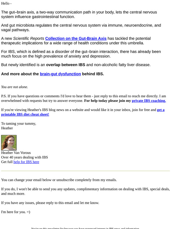 IBS news flash. Gutbrain axis and provocative implications.