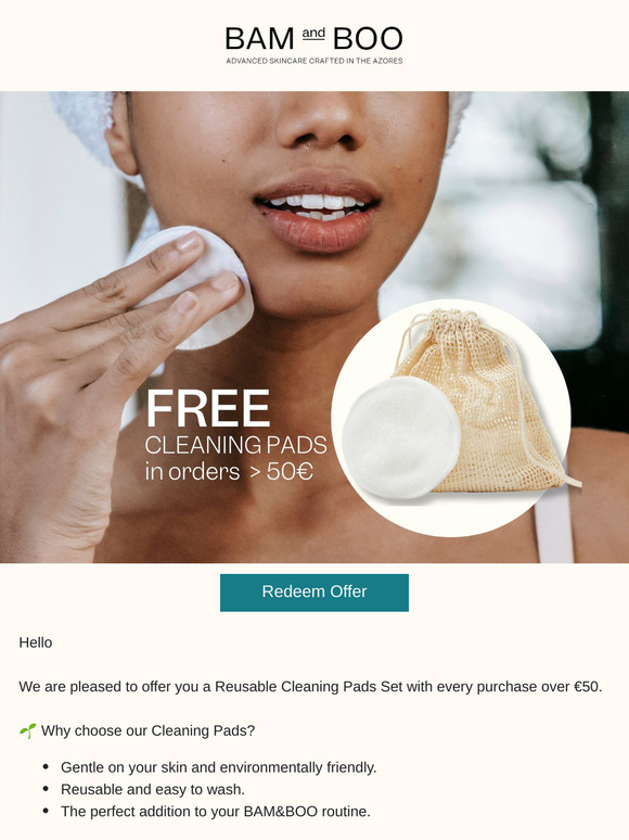 🌟 Exclusive Offer: Cleaning Pads Set on Purchases Over €50! 🌊