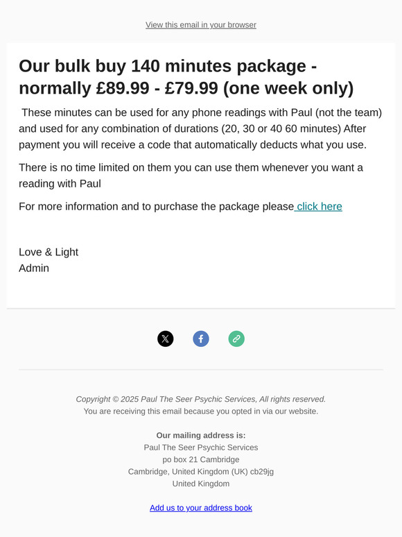 Get 140 minutes - Further £10 Off One Week Only