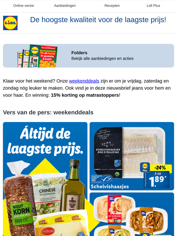 Korting op jeans en matrastoppers