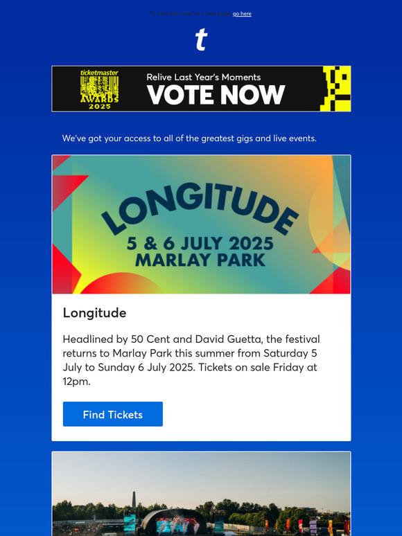Longitude, Forbidden Fruit plus many more!