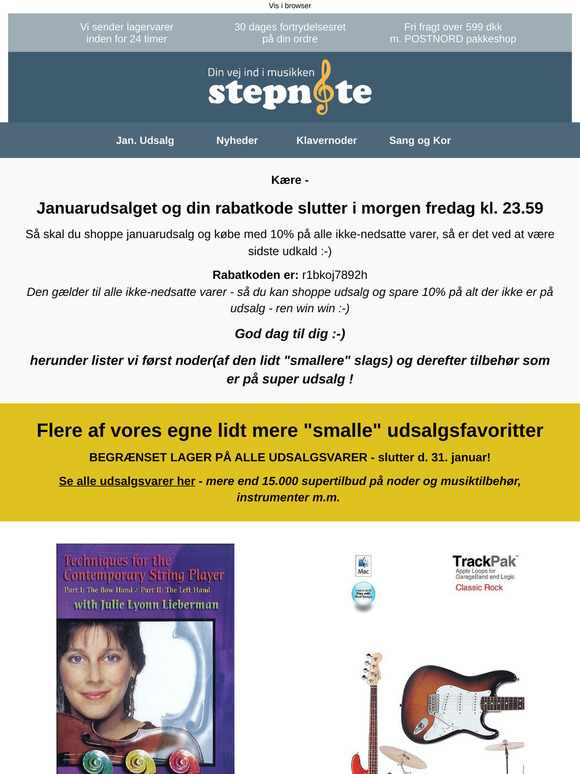 Sidste chance - Udsalget + rabatkode slutter i morgen fredag kl. 23.59