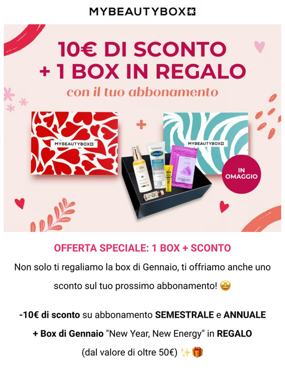 Doppio regalo: 10€ di sconto + box gratis!🎁