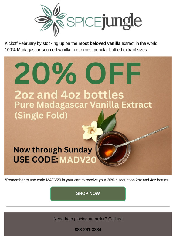 Vanilla Dreamin': 20% Off Madagascar Extract!