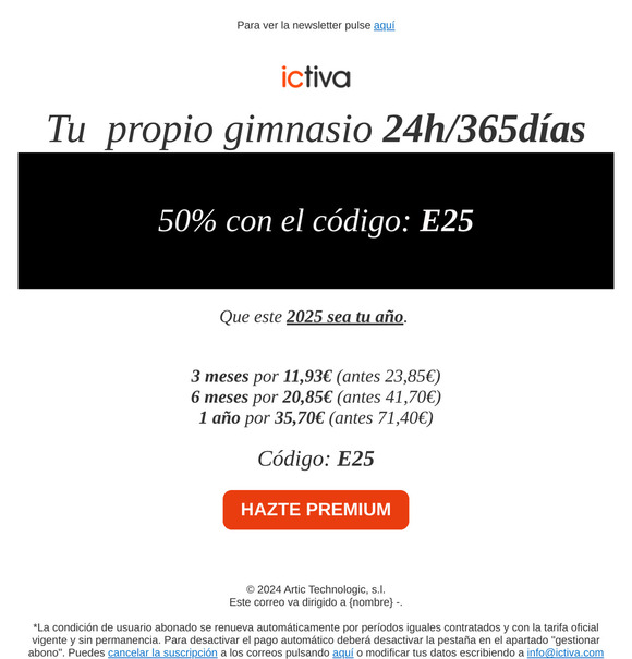 ATENCIÓN | Gym con 50% de DTO.