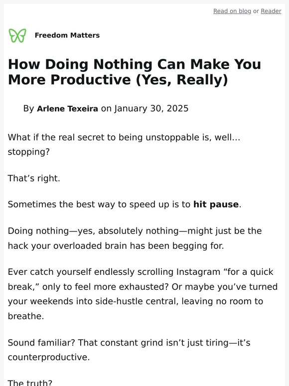 How Doing Nothing Can Make You More Productive (Yes, Really)