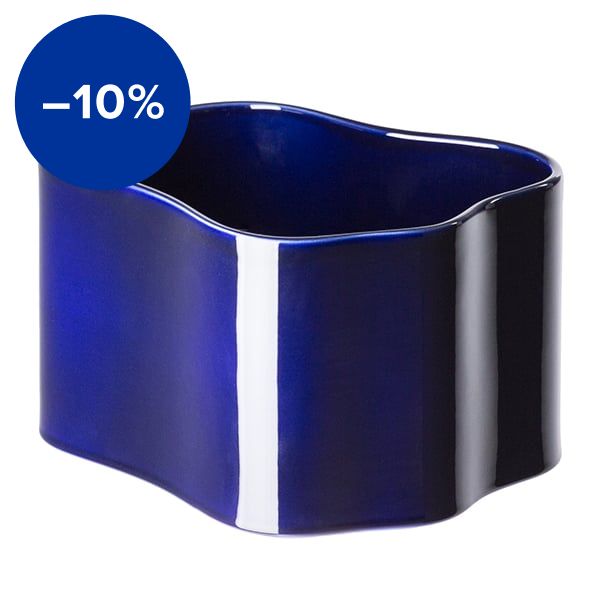 Riihitie plant pot B, medium, blue gloss
