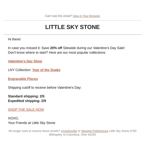 ICYMI: Valentine's Sale!