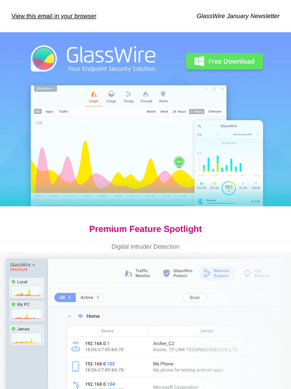 GlassWire™ - Gain visibility into your network traffic and stay secure!