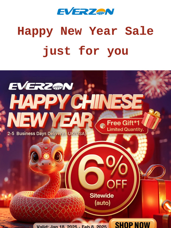 Happy New Year Sale at Everzon: 6% OFF + Free Gift!🎉