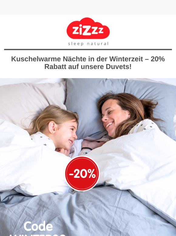 20% Rabatt auf unsere Duvets für warme Winternächte