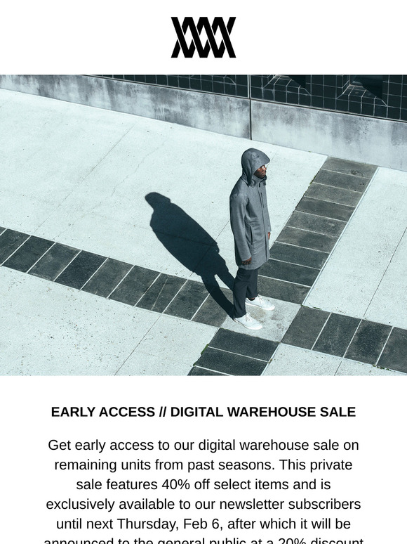 [EARLY ACCESS] DIGITAL WAREHOUSE SALE // MISSION WORKSHOP