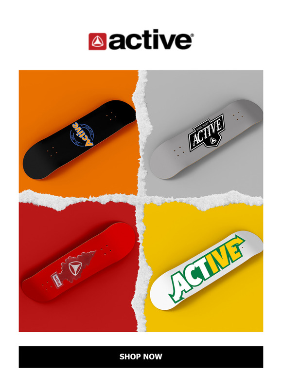 ⚡ Shop New Active Skate Decks & Deals!