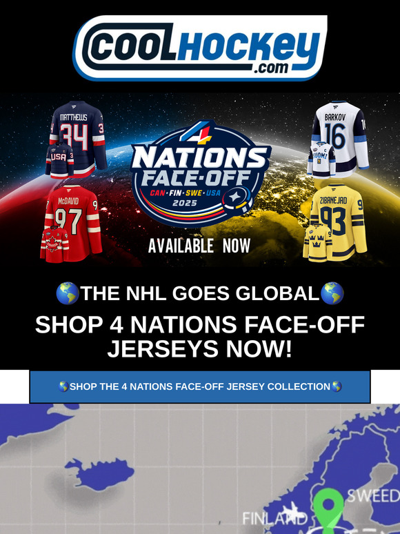 4 Nations Face-Off Jerseys NOW AVAILABLE! 🇨🇦 🇺🇸 🇸🇪 🇫🇮
