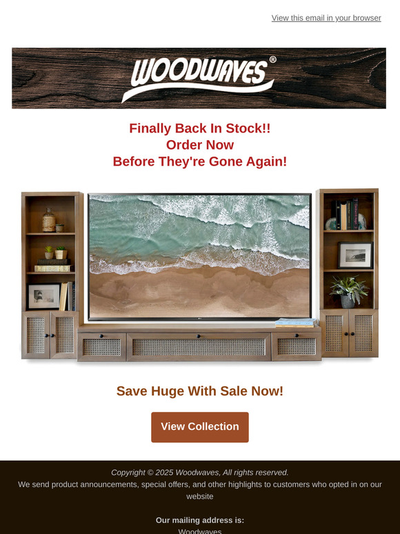 🚚 Back In Stock!! ➤➤ Sugar Cane Entertainment Center + President's Day SALE