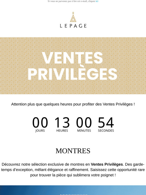 Ventes privilèges : Dernières heures !