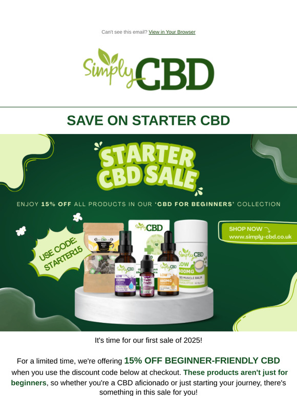 Kickstart 2025 with 15% Off Selected CBD 🌱