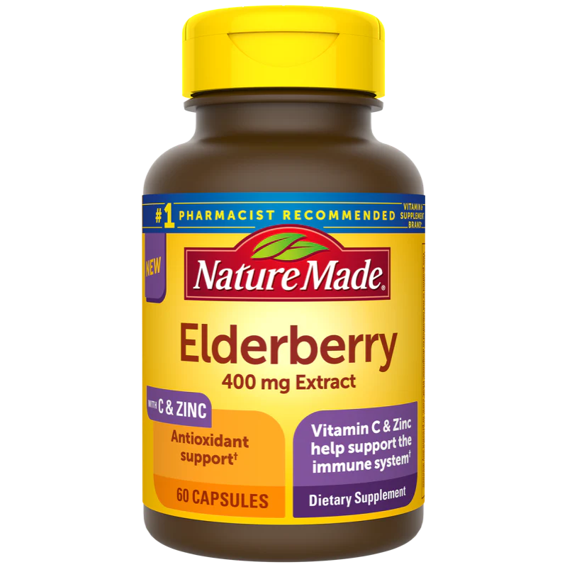 Image of Elderberry Capsules with Vitamin C and Zinc