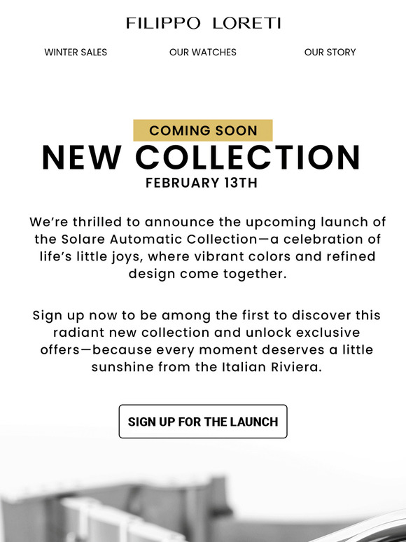 📅 Save the Date: Solare Automatic Collection Arrives on February 13th! ☀️