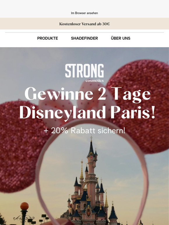 🎟️ Gewinne 2 Tage Disneyland Paris + 20% Rabatt!