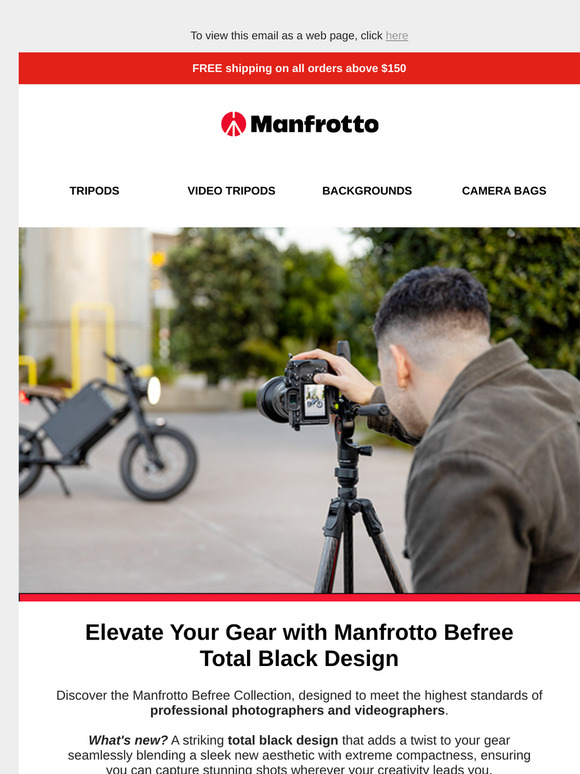 New features and Total Black design for Manfrotto Befree Collection