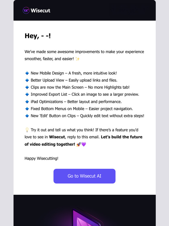 Wisecut Update: Smoother, Faster, and Easier Than Ever! ✨