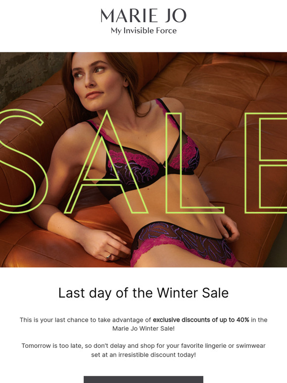 ⏰ Last Call! The Marie Jo Winter Sale ends today!