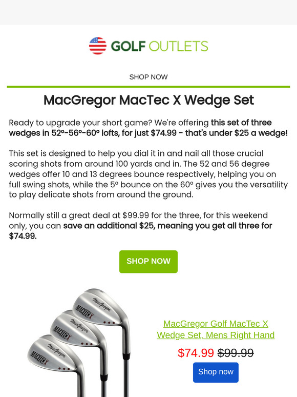 MacGregor MacTec X Wedge Set just $25 a Wedge!