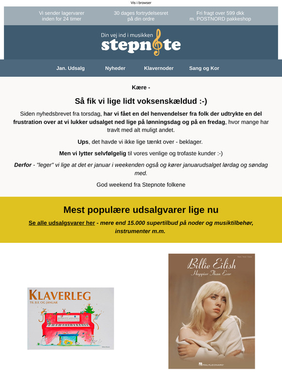 Vi fik voksenskældud :-) - Så januarudsalget kører weekenden over!