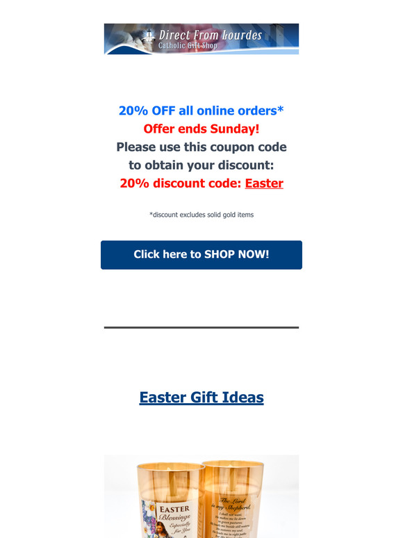 🎁 20% OFF + Easter Gifts & Cards
