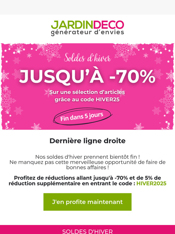 Dernière ligne droite : jusqu'à -70% avec les soldes d'hiver