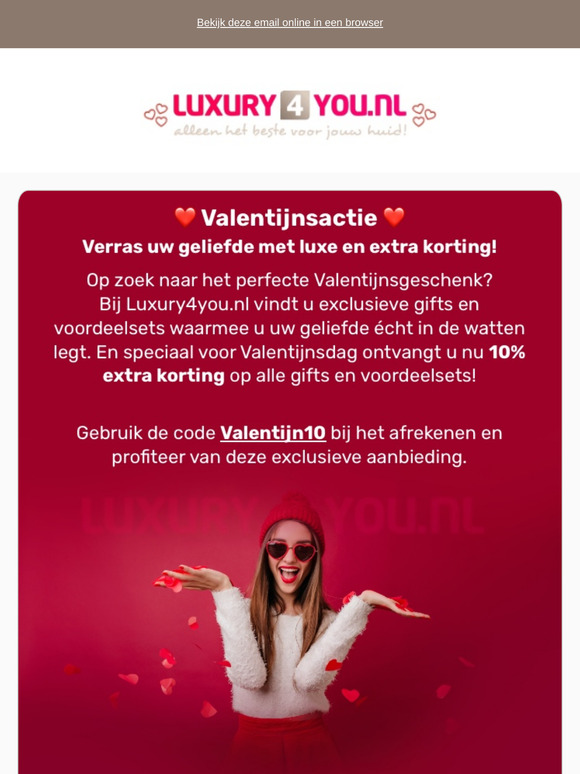 ❤️ Valentijnsactie: Verras uw geliefde met luxe en extra korting! ❤️