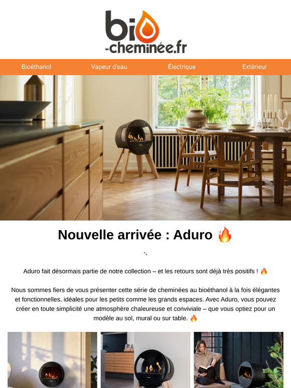Nouvelle arrivée : Cheminées au bioéthanol Aduro ! 🔥