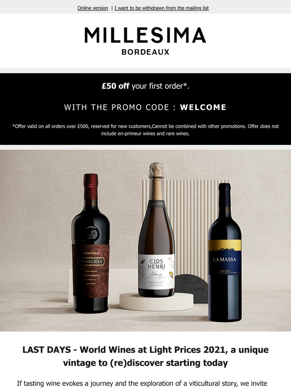 LAST DAYS - World Wines at Light Prices!