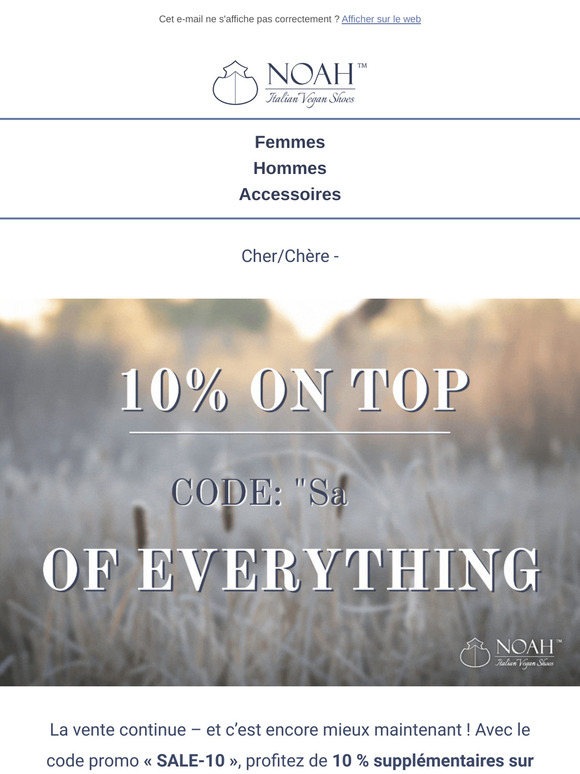 Final Sale – Extra 10 % sur TOUT