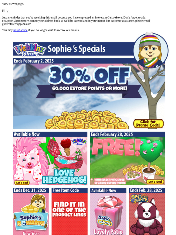 Save 30% on eStore Points!