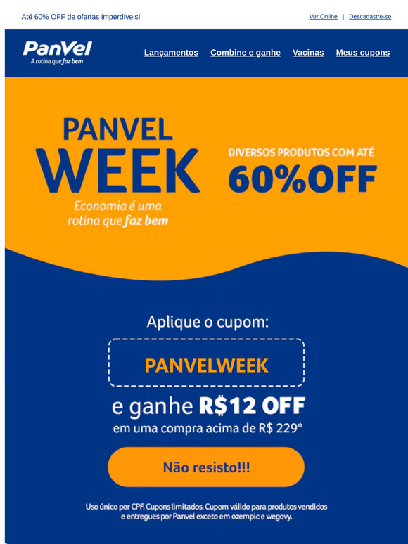 Começou a Panvel Week! 🤑