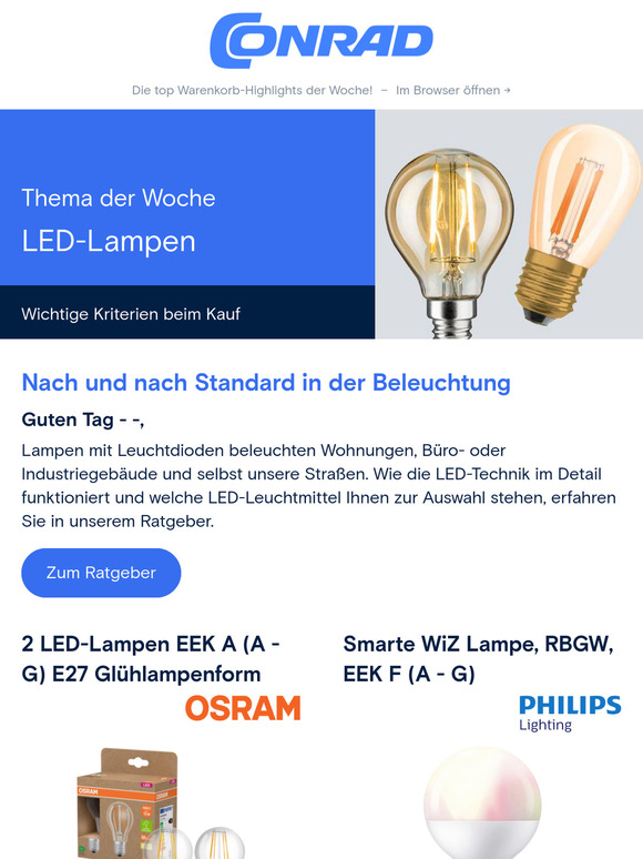 Highlight der Woche: 💡 LED-Lampen, der neue Standard in der Beleuchtung