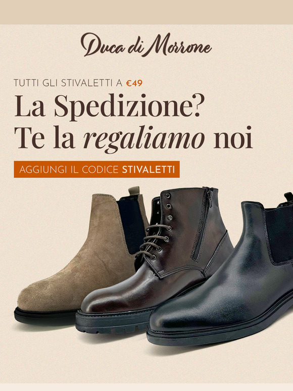 Spedizione gratis su tutti gli Stivaletti 🥾