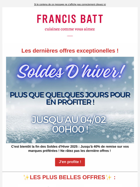 Les dernières offres exceptionelles !