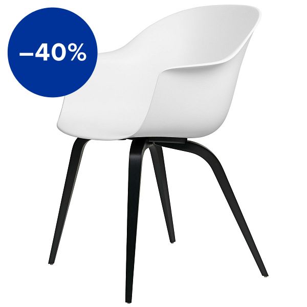 Bat chair, pure white - black beech base