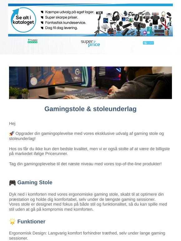 Gamingstole og stoleunderlag - Super priser! 🪑