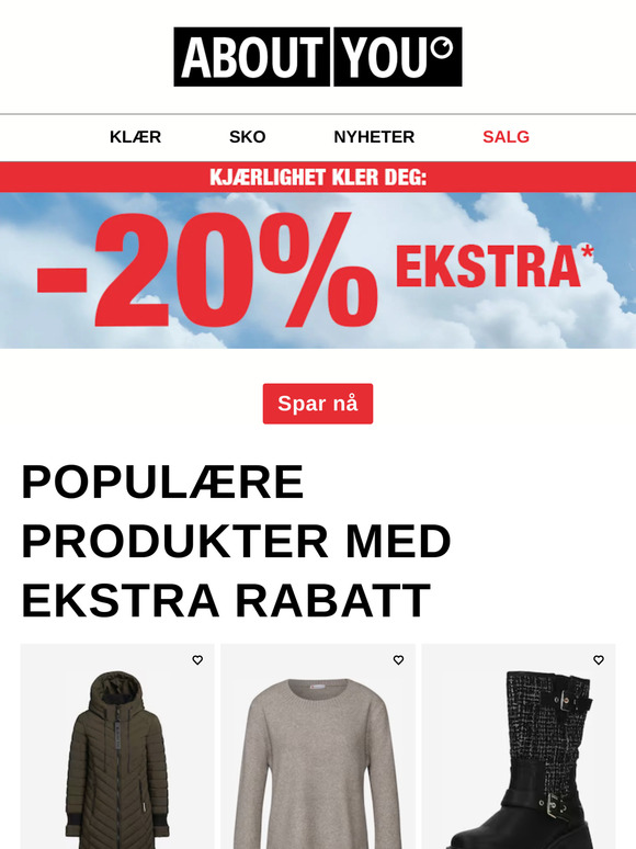 Bare inntil i dag: -20% EKSTRA