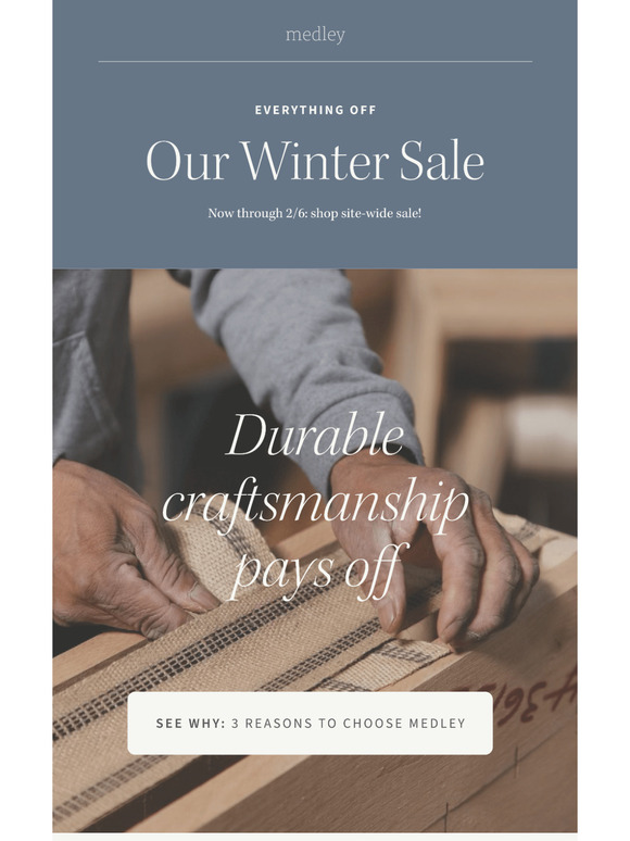 On sale: Durable craftsmanship