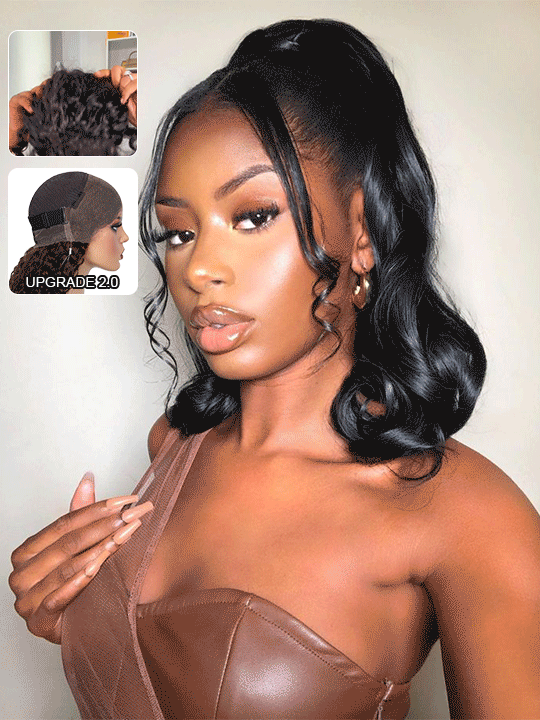 KissLove Glueless Invisi-Drawstring 360 Lace Wig Body Wave/Straight Hair Pre Everything Wear & Go Lace Frontal Wigs